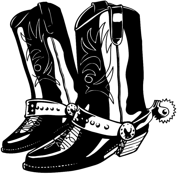 cowboy boots with spurs. Cowboy boots and spurs vinyl