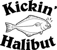 kickin halibut with fish decal