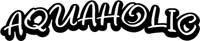 aquaholic boat lettering