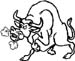 puffing bull decal