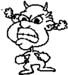 devil angry man decal