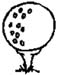 golf ball and tee decal