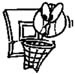 basketball and goal decal