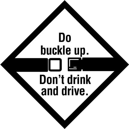 BUCKLE UP-DONT DRINK Graphic Logo Decal