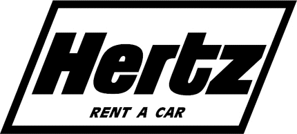 HERTZ RENT A CAR 2 Graphic Logo Decal