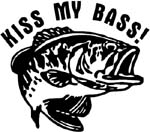 kiss my bass decal with fish