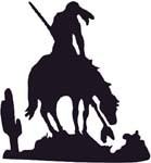 indian on horse decal