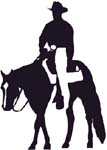 cowboy on horse image decal