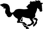 running mustang horse decals