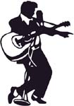 elvis presley with guitar sticker