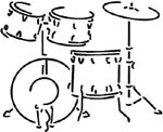 set of drums stickers