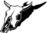cow skull with shadow decal