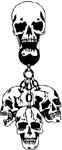 4 skulls on chain sticker