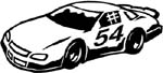 race car number 54 sticker