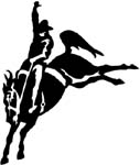 horse bucking rider decal