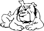 bull dog lying down sticker