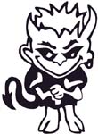 little mean guy sticker