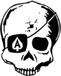 skull with patch vinyl decal