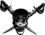 skull with swords vinyl sticker