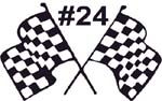 number 24 with checkered flags jeff gordon decal