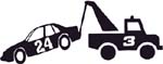 number 3 towtruck towing number 24 vinyl sticker