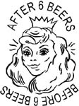 after 6 beers lady vinyl sticker