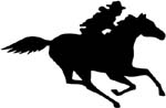horse with rider vinyl sticker