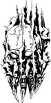 skull ripping decal
