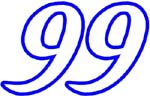 number 99 vinyl lettering decal