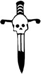 knife with skull vinyl decal