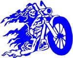 flaming bike vinyl decal