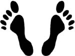 foot prints vinyl decal