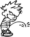 calvin pee on decal