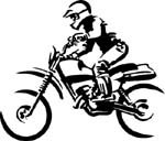racing dirtbike with rider vinyl sticker