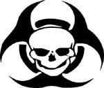 skull with hazard logo decal