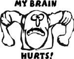 my brain hurts viynl decal