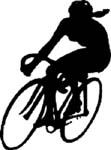 bicycle with rider graphic vinyl decal