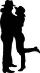cowboy and cowgirl hugging vinyl decal