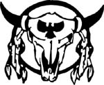 cow skull with feathers vinyl decal