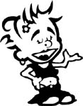 girl calvin with makeup vinyl decal sticker