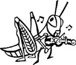grasshopper with fiddle viynl decal