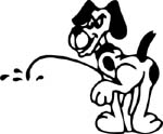 doggy peeon vinyl decal