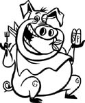pig eatin vinyl decal