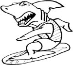shark surfing vinyl decal