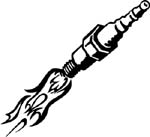 flaming plug decal