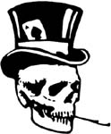 skull with top hat vinyl decal