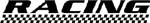 racing lettering with checkered flag pattern decal