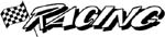 racing graphic with checkerd flag decal