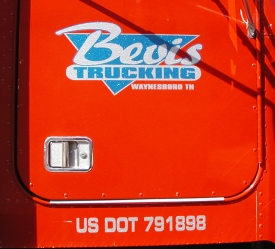 Bevis Trucking Lettering