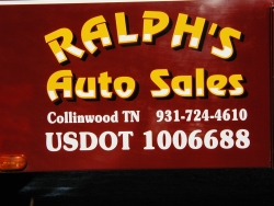Ralph's Auto Sales Truck Door Lettering